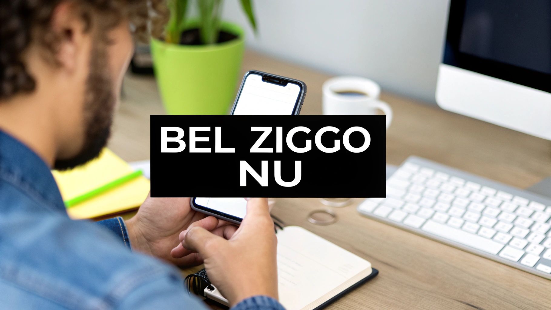 Een persoon die een telefoon vasthoudt en op het punt staat een nummer te bellen.
