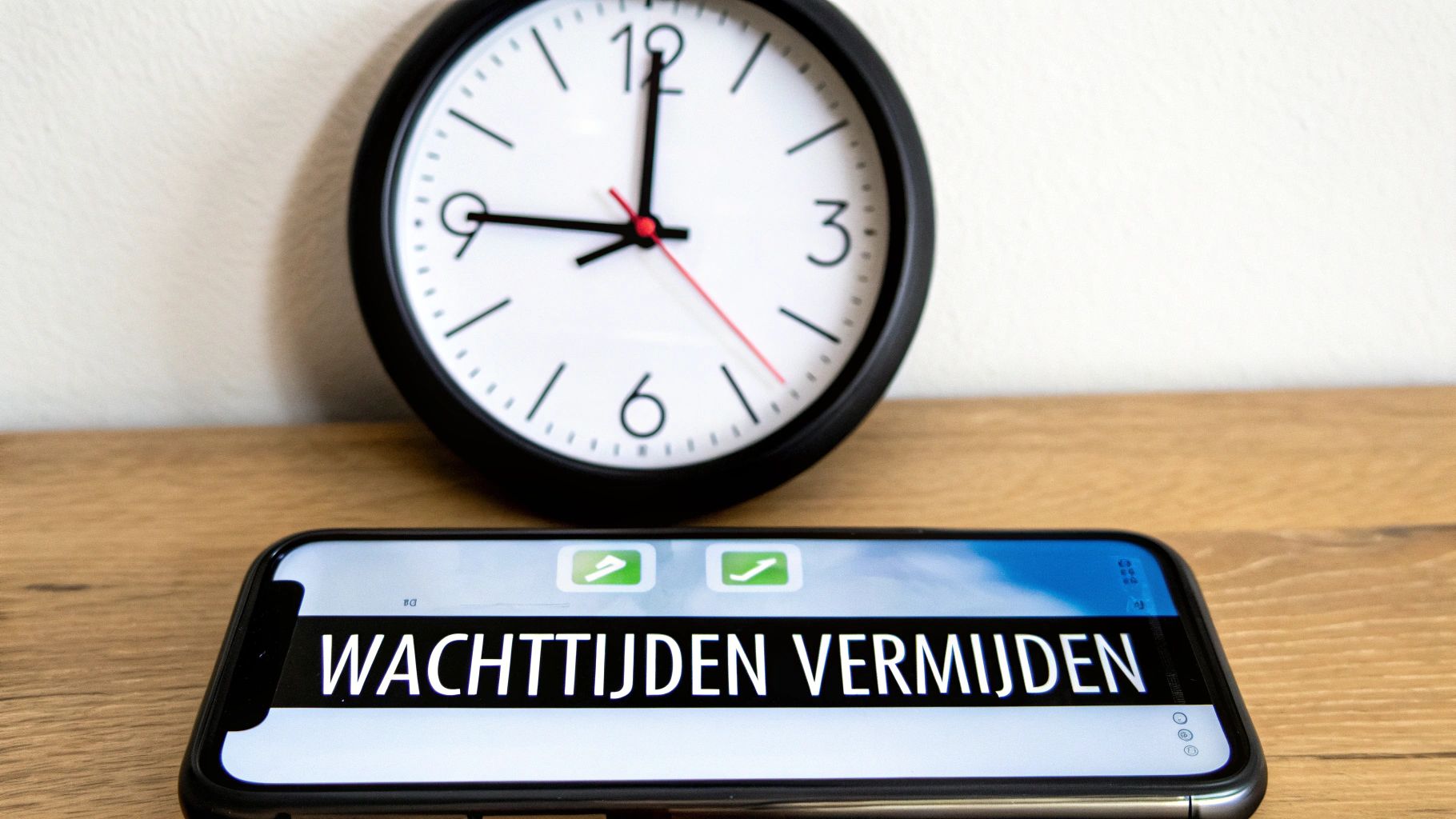 Een klok die de beste tijd aangeeft om de klantenservice te bellen