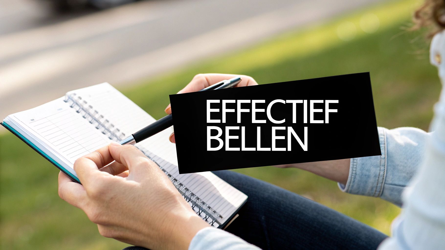 Een persoon die aantekeningen maakt tijdens een telefoongesprek, wat een goede voorbereiding symboliseert.