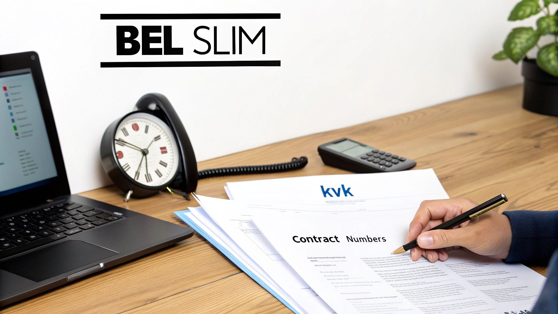 Een ondernemer die online bankiert op een laptop