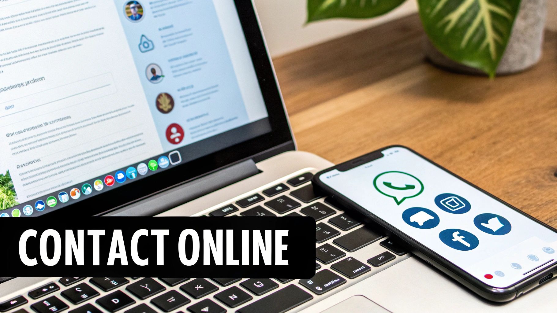 Een persoon die online chat met de klantenservice op een laptop.