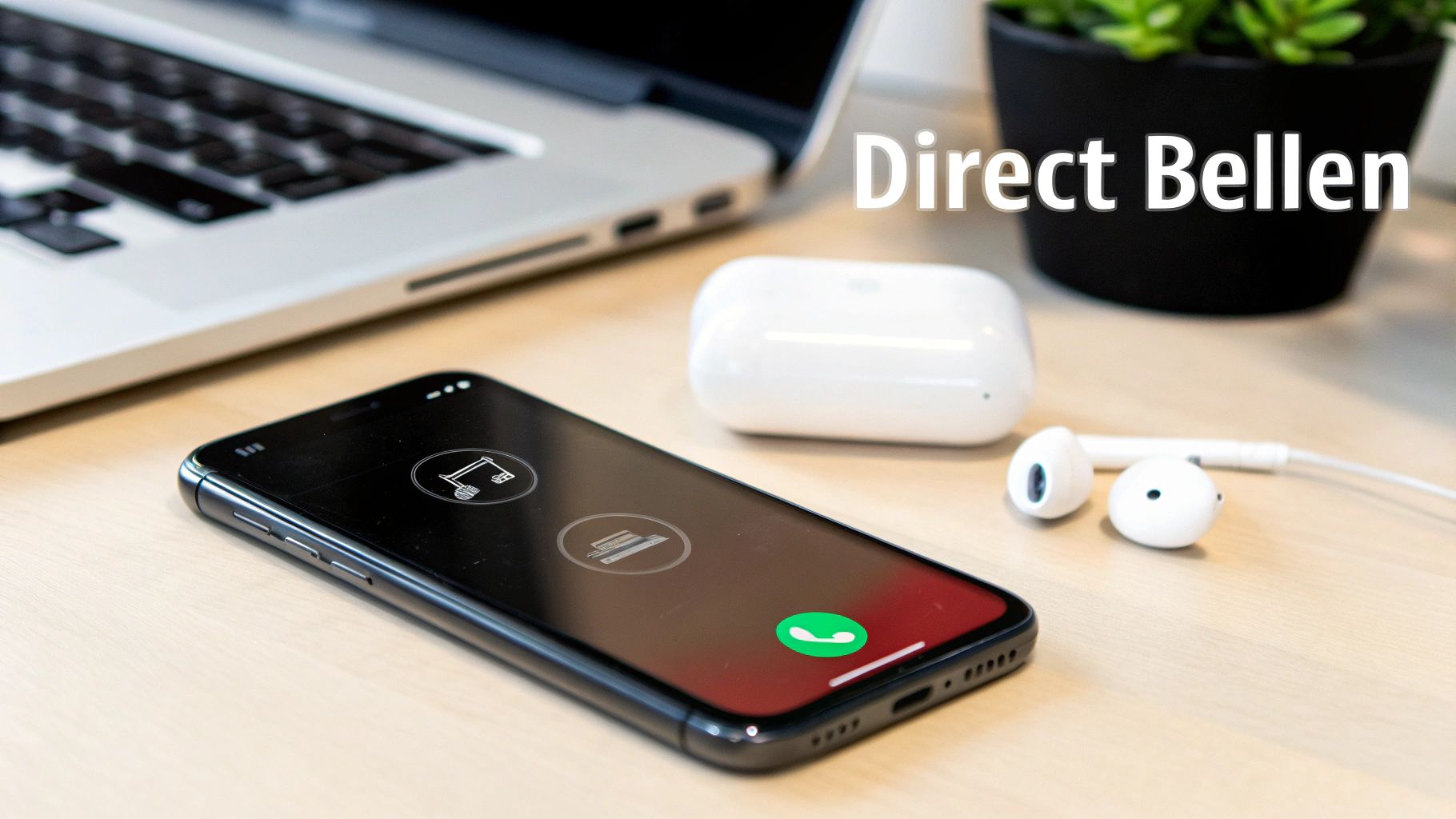 Een persoon die belt voor klantenservice