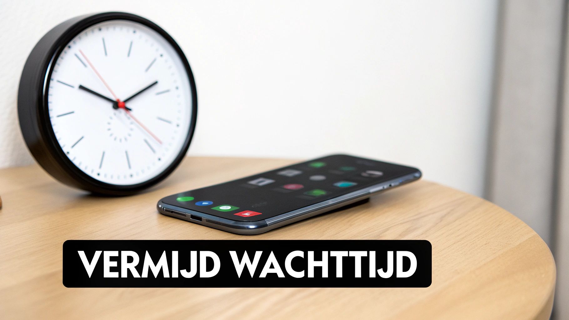 Een persoon kijkt op een horloge, wat het kiezen van het juiste belmoment symboliseert.