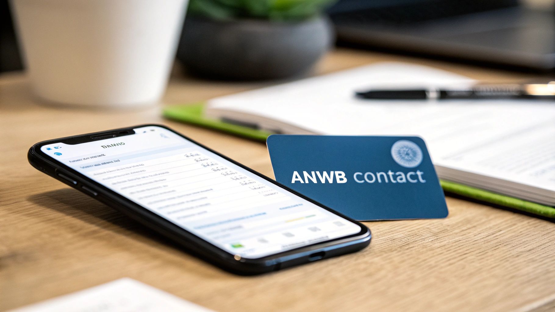 Een ANWB-medewerker die een klant telefonisch helpt