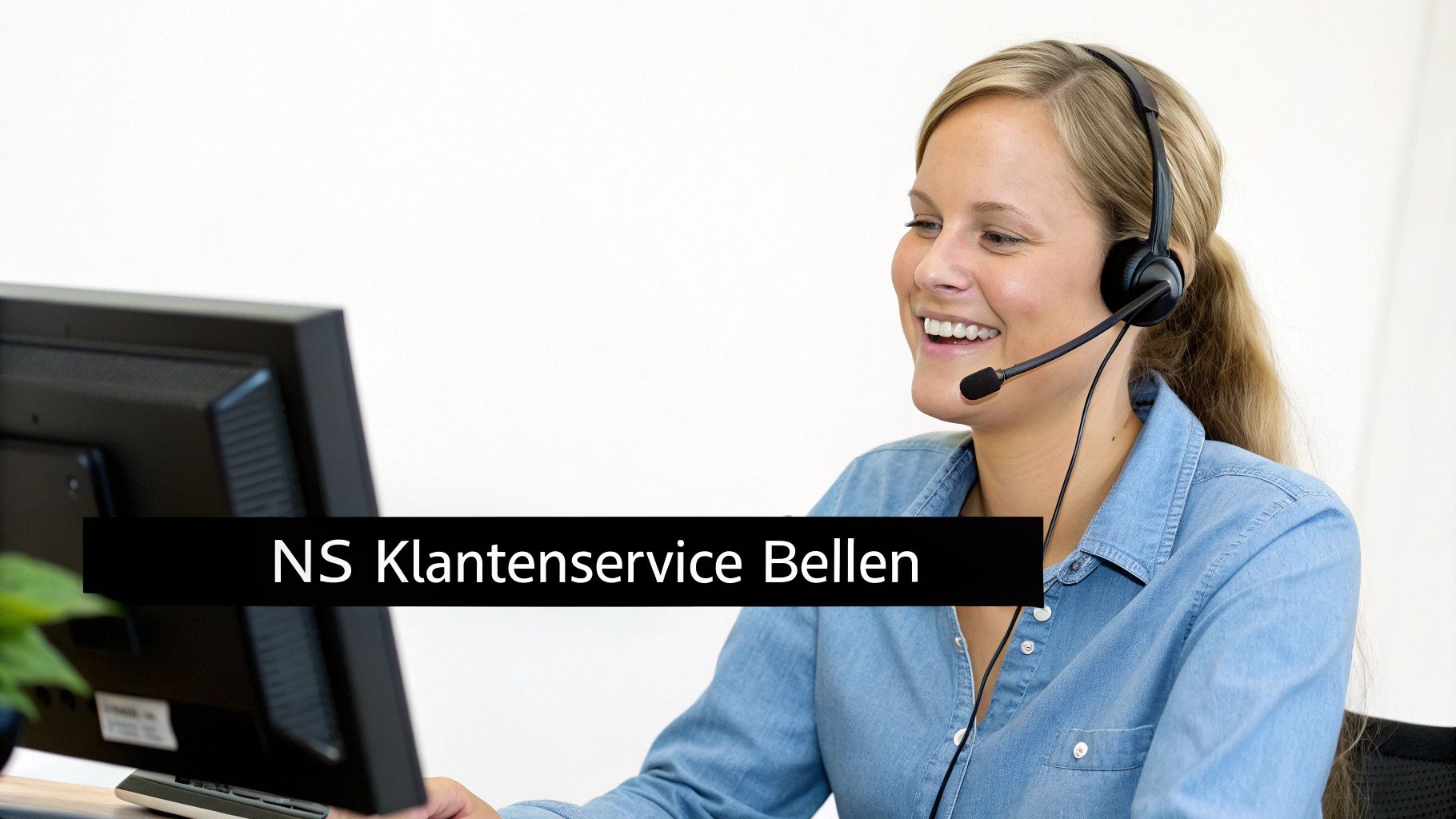 Een persoon die in een treinstation belt met de klantenservice