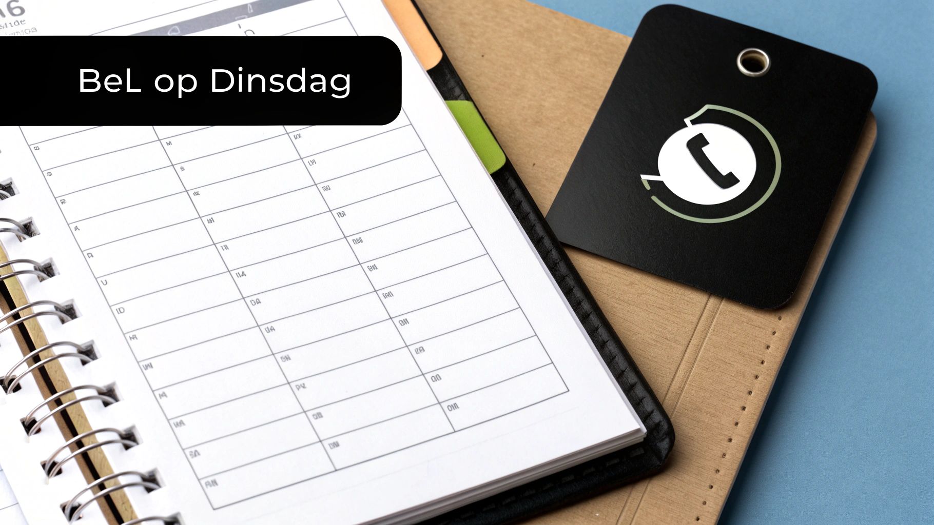 Een kalender en klok om het beste moment te plannen om contact op te nemen