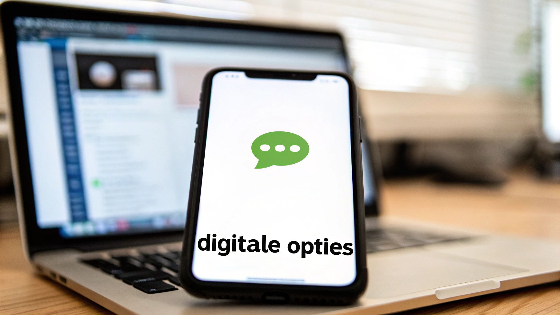 Een persoon die aantekeningen maakt aan een bureau met een laptop en telefoon, als voorbereiding op een telefoongesprek.