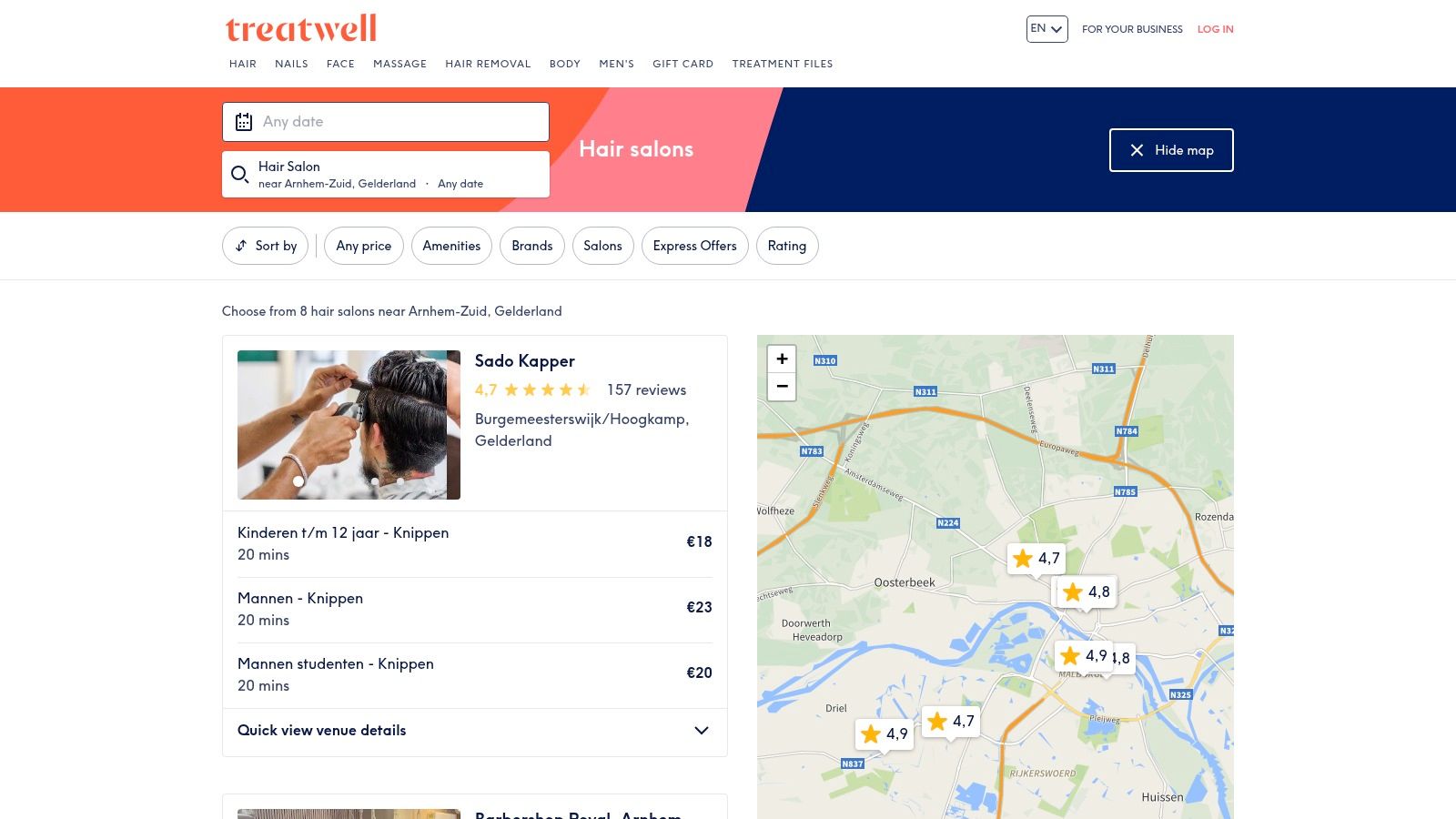 Treatwell: Vergelijk en boek direct online