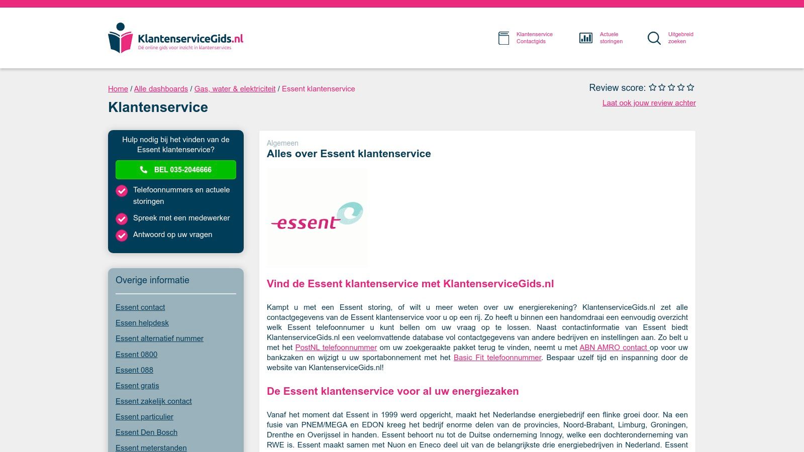 KlantenserviceGids.nl – Essent