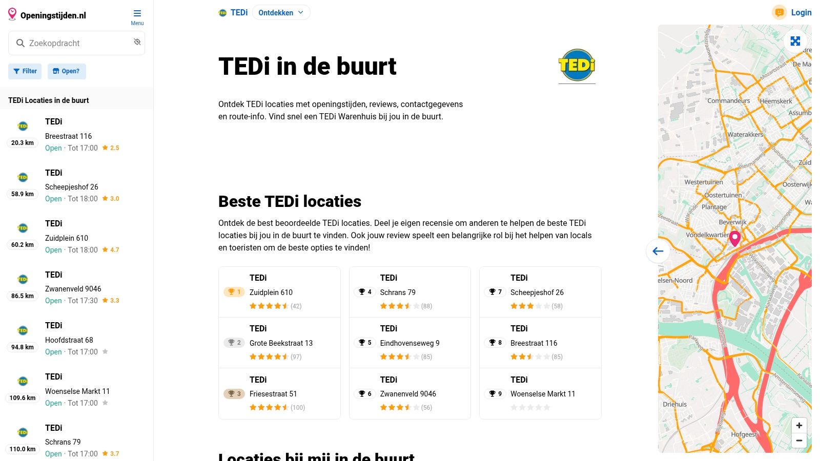 Openingstijden.nl – overzicht TEDi (openingstijden.nl/TEDi)