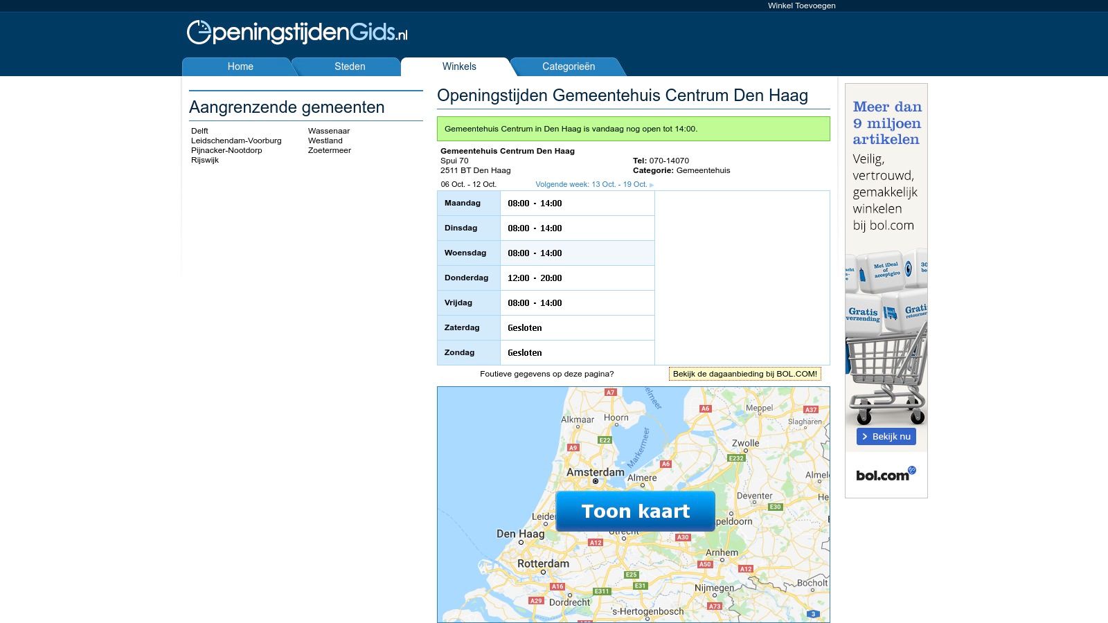 OpeningstijdenGids – Gemeentehuis (Centrum) Den Haag