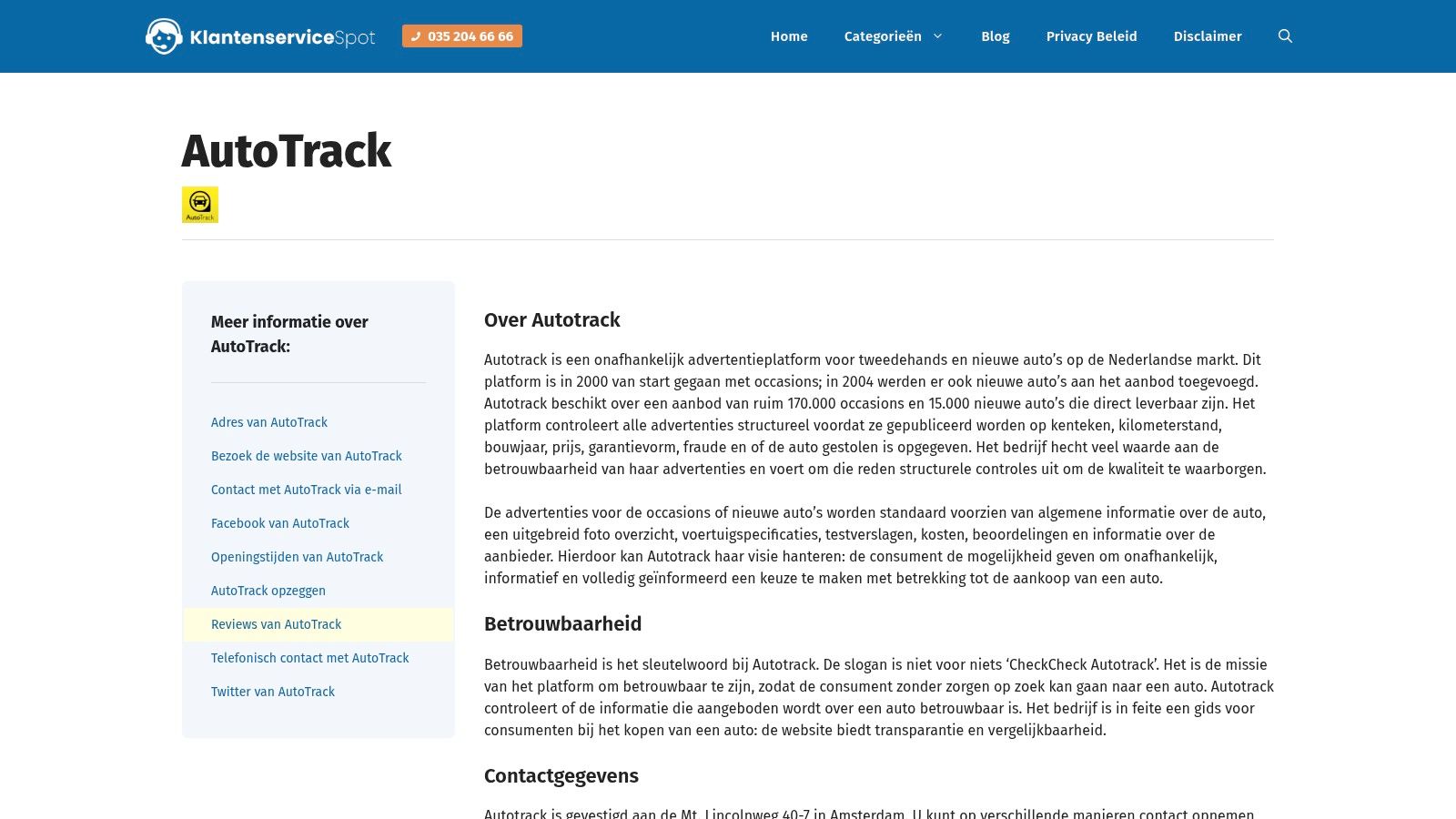 AutoTrack klantenservice bellen? Het telefoonnummer vind je hier!