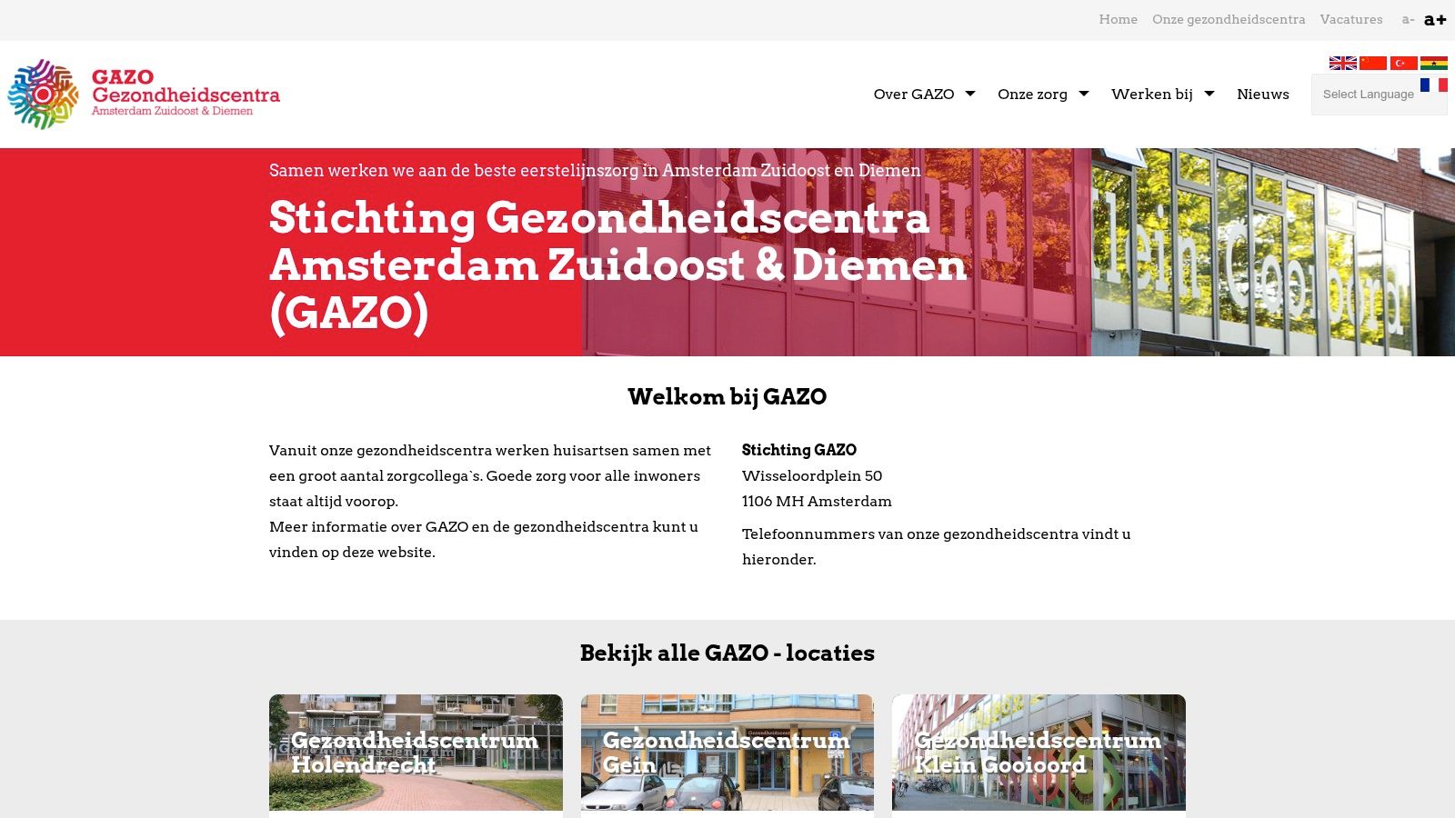 Stichting GAZO – gezondheidscentra in Amsterdam Zuidoost