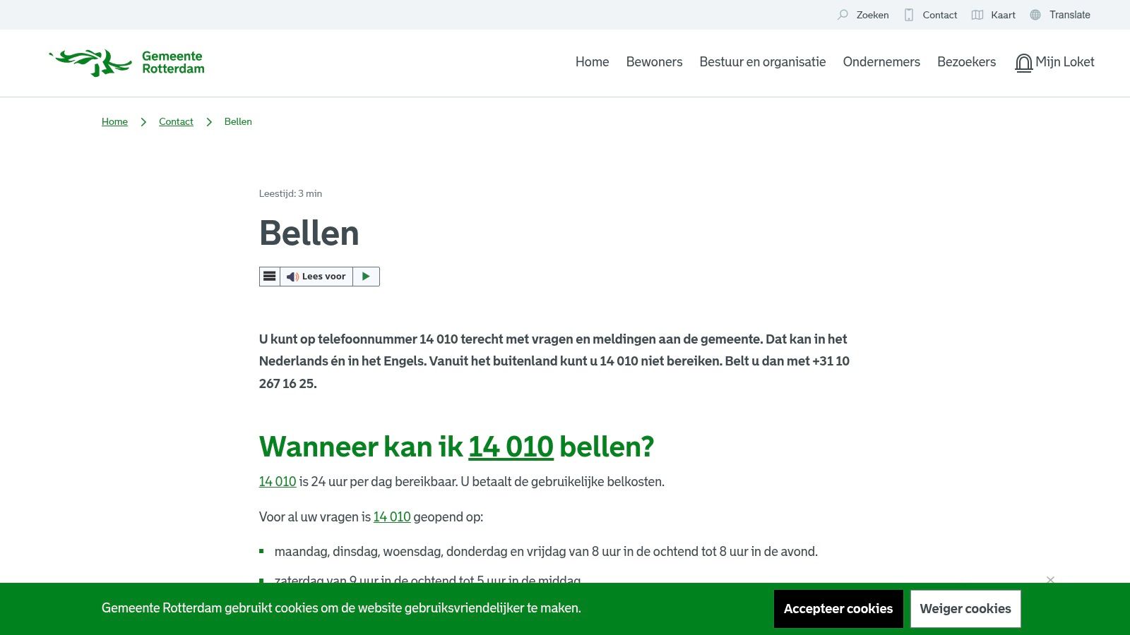 Gemeente Rotterdam – Bellen