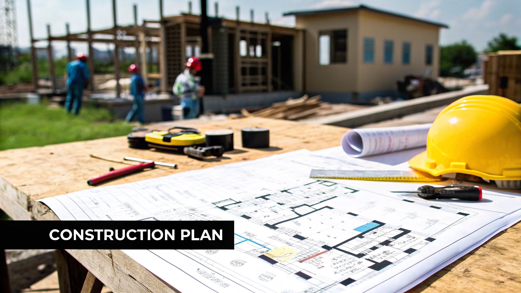 A construction site with a crane, representing a large-scale project managed by a scope of work.