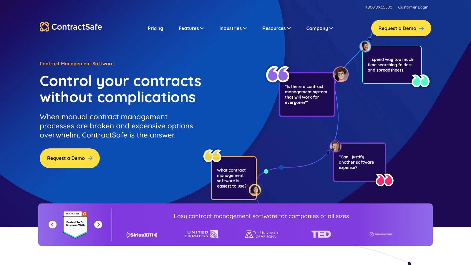 ContractSafe's dashboard showing key contract information and upcoming dates.