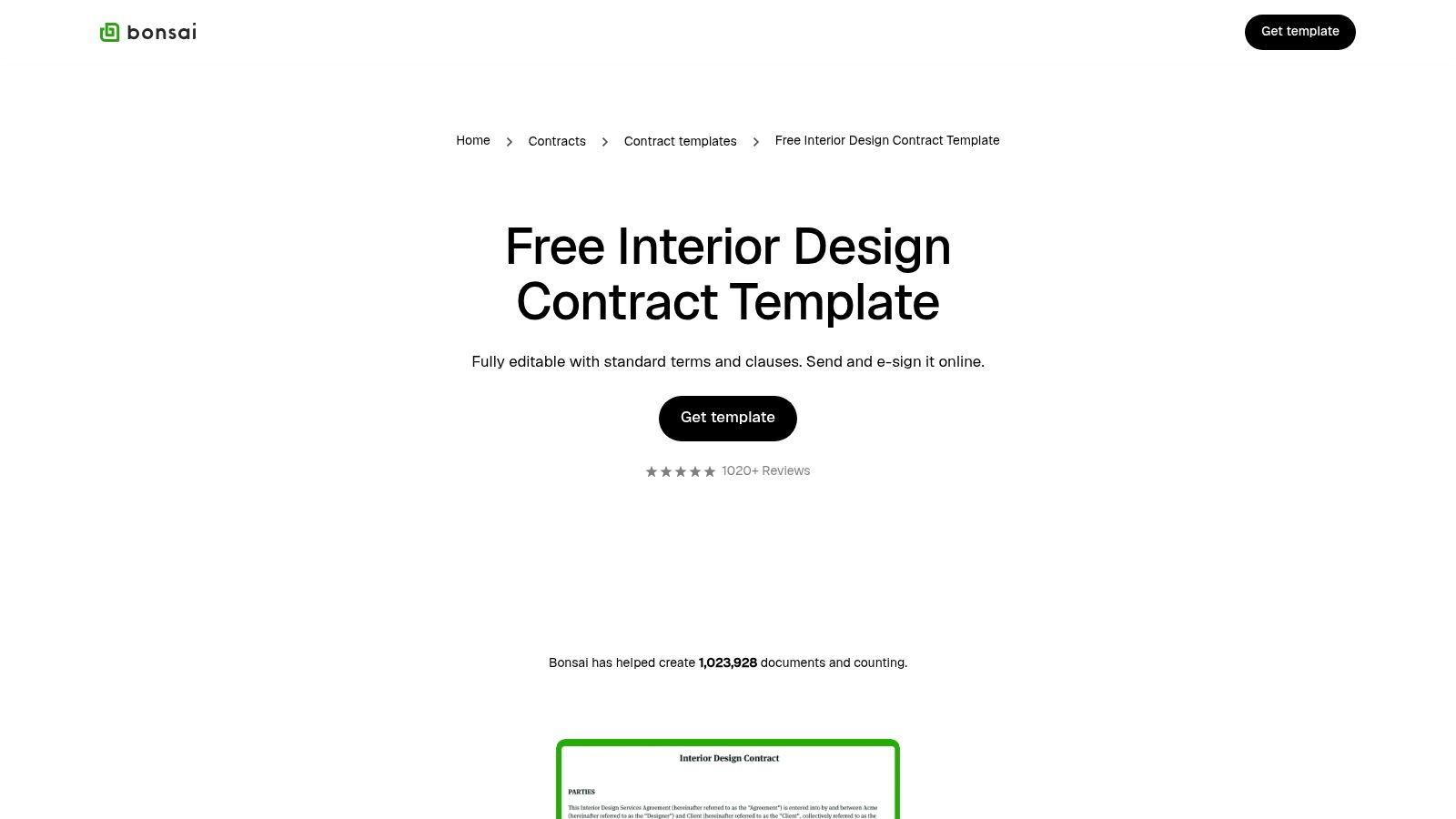 Bonsai (Hello Bonsai) – Interior Design Services Agreement Template