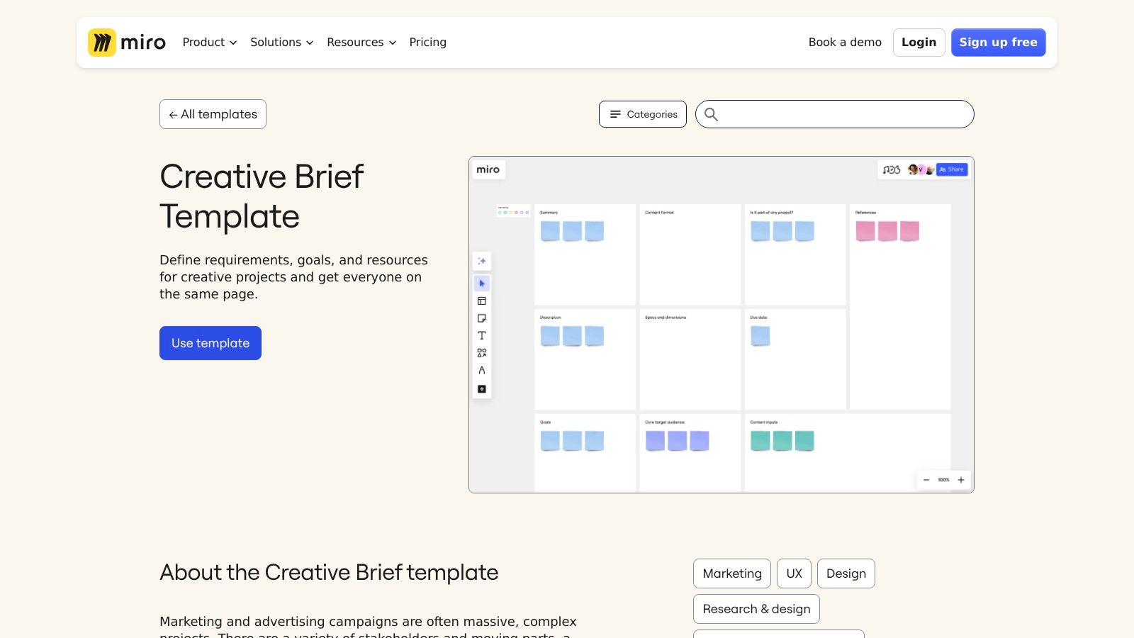 Miro Creative Brief Template