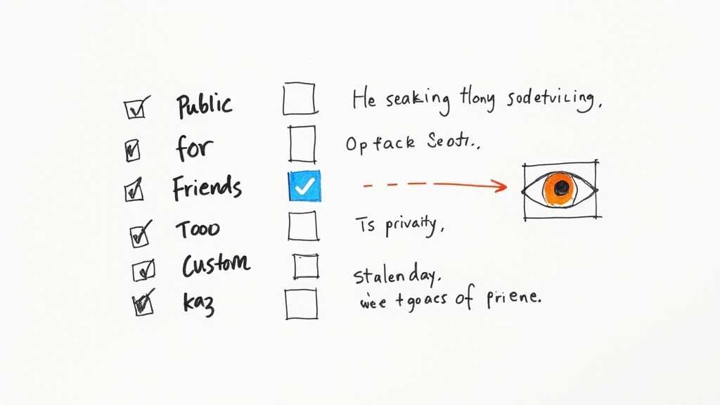 A person adjusting privacy settings on a smartphone