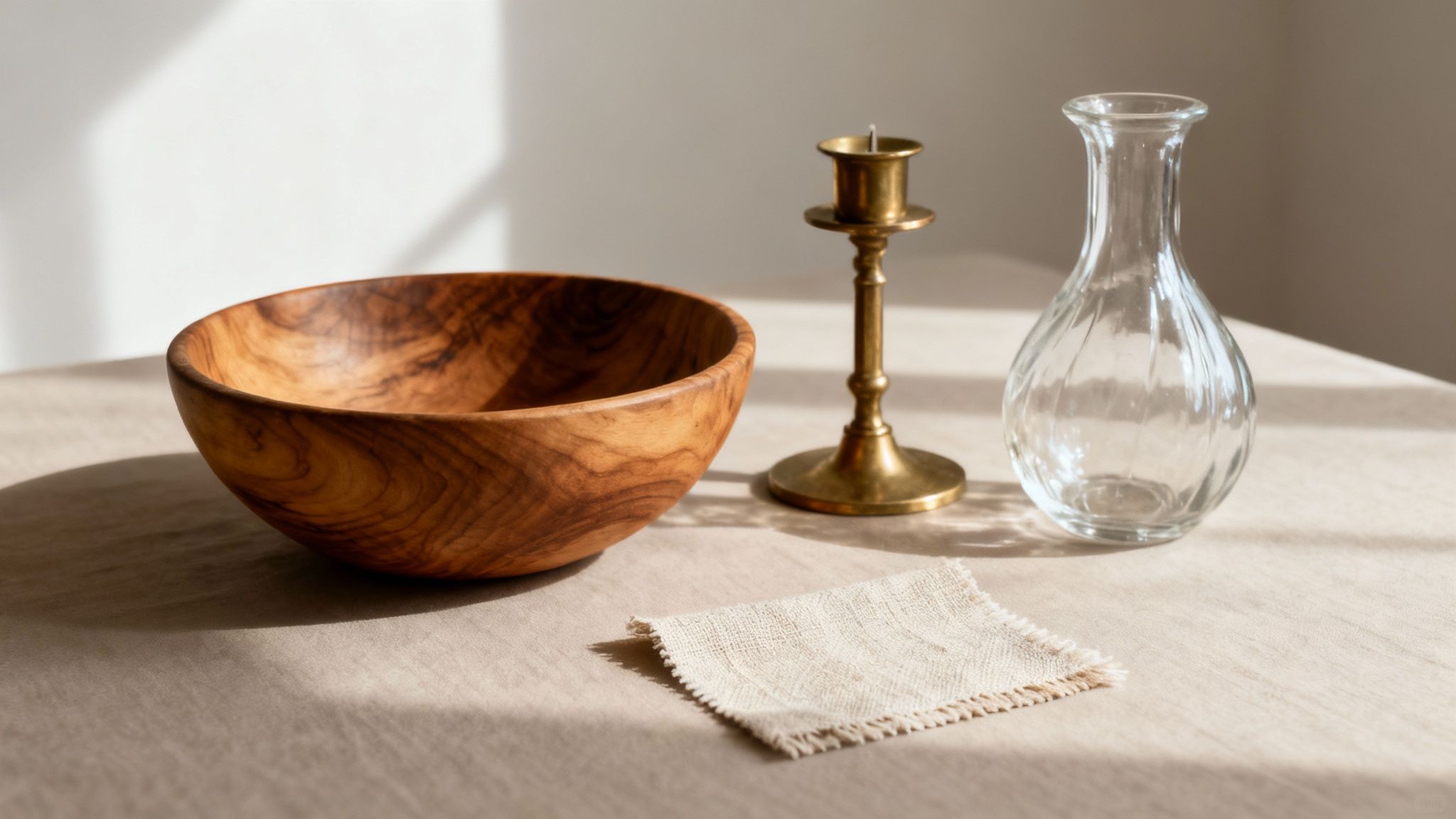 A close-up of various textured design materials like wood, fabric, and metal.