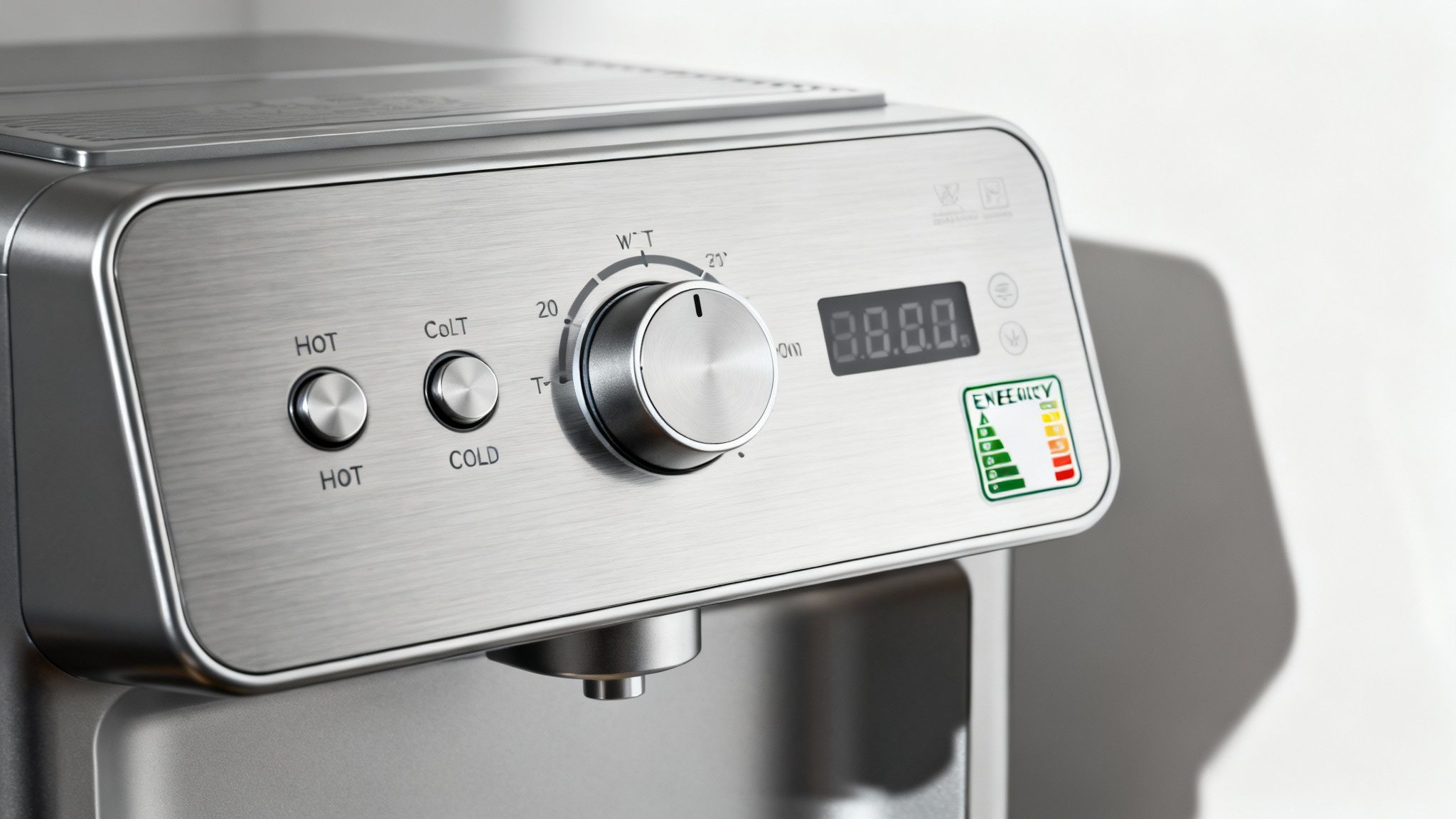 Close-up of a water cooler dispenser tap