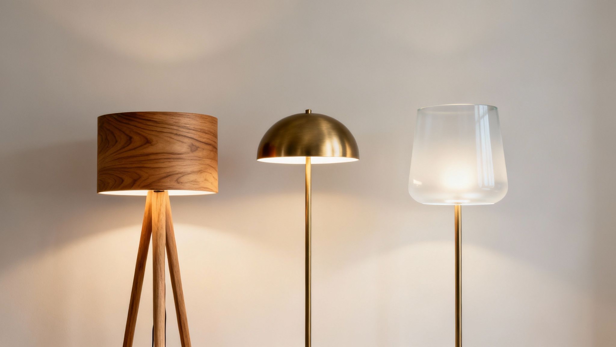 A floor lamp with Murano glass detail in a stylish living room