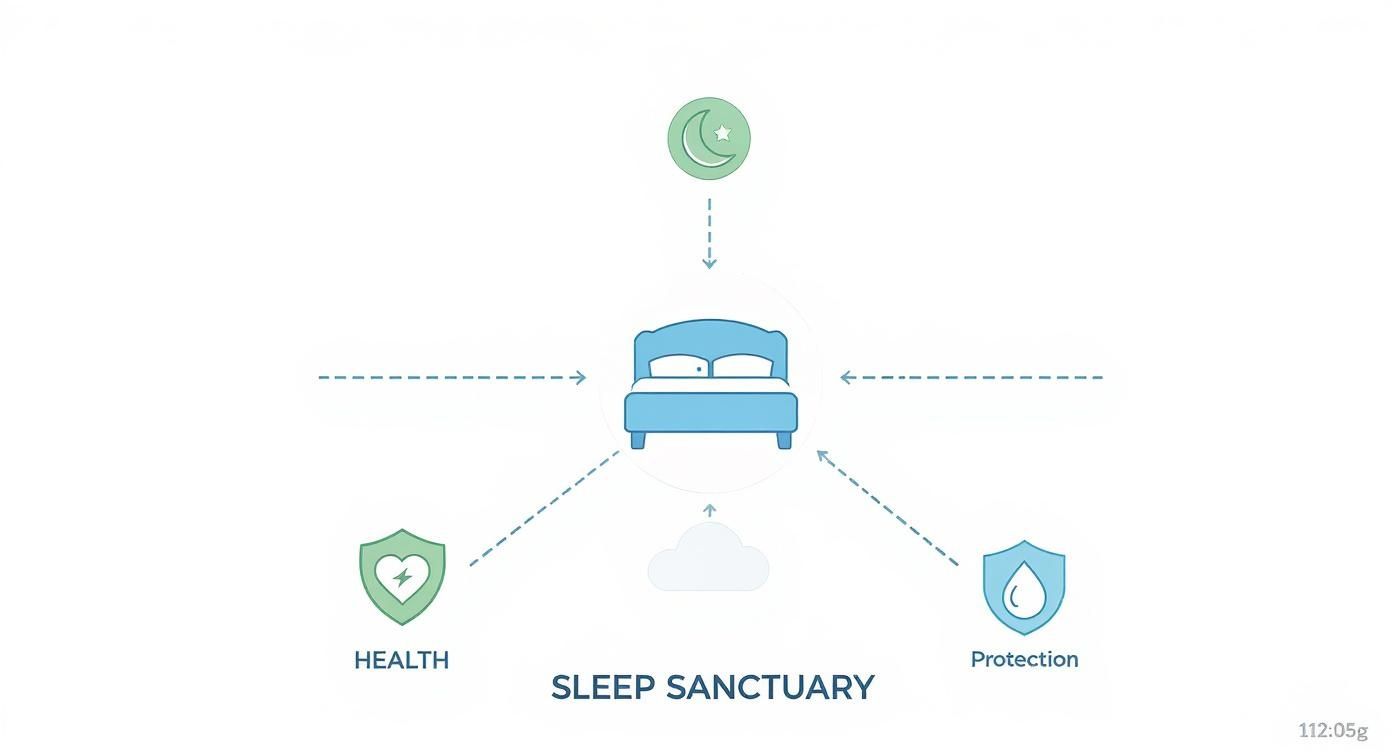 Infografica sul coprimaterasso impermeabile ikea