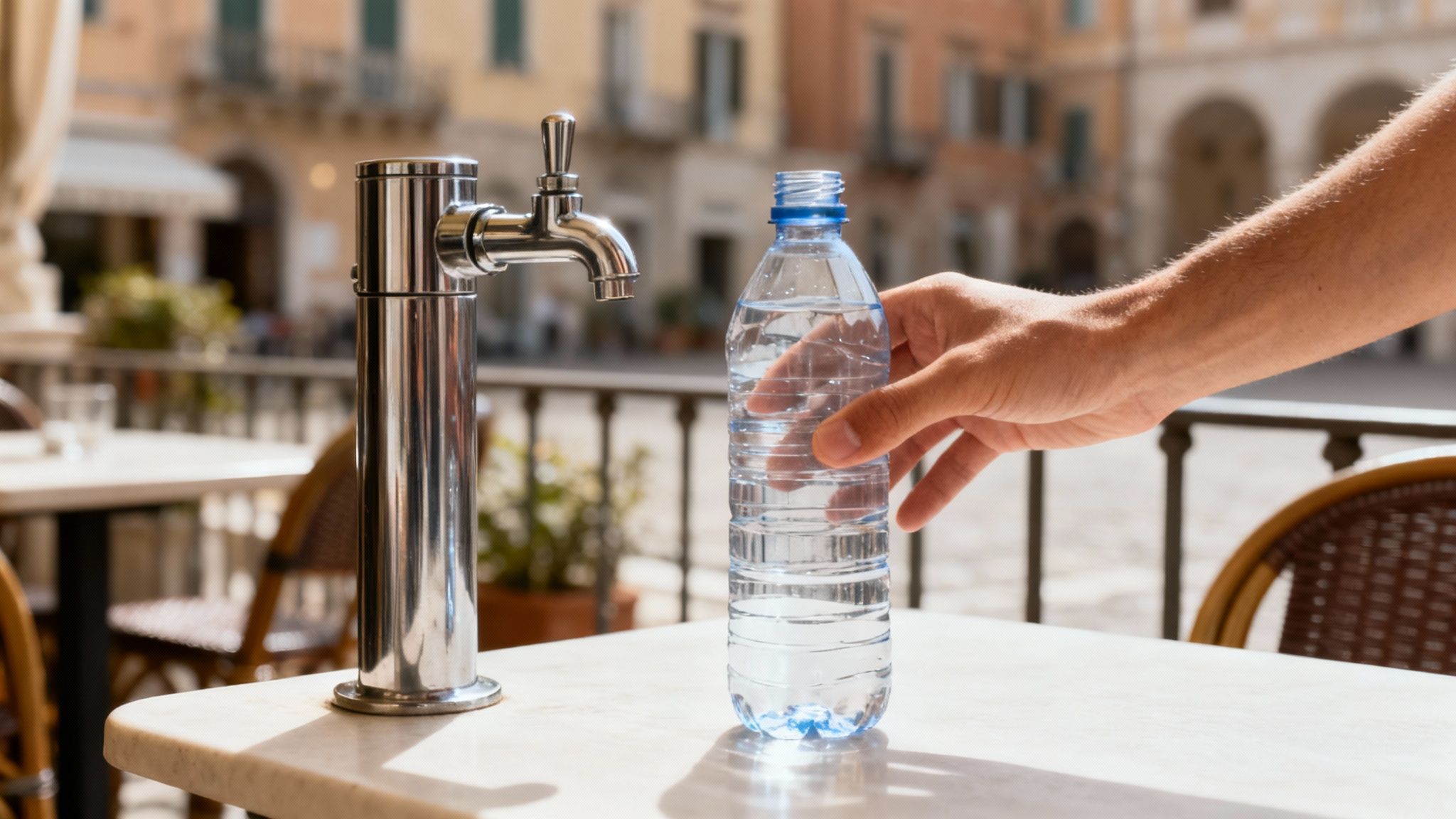 Un corridoio di un supermercato pieno di varie marche di acqua in bottiglia