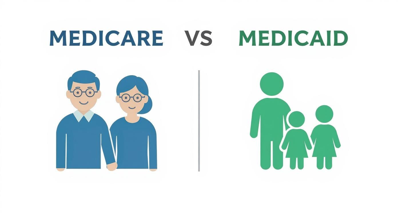 Infographic about medicare vs medicaid differences
