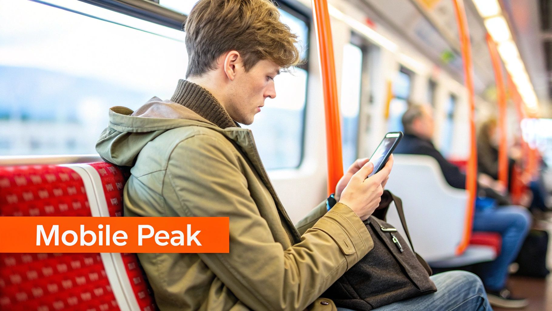Infographic showing key data about optimizing for mobile peak usage times