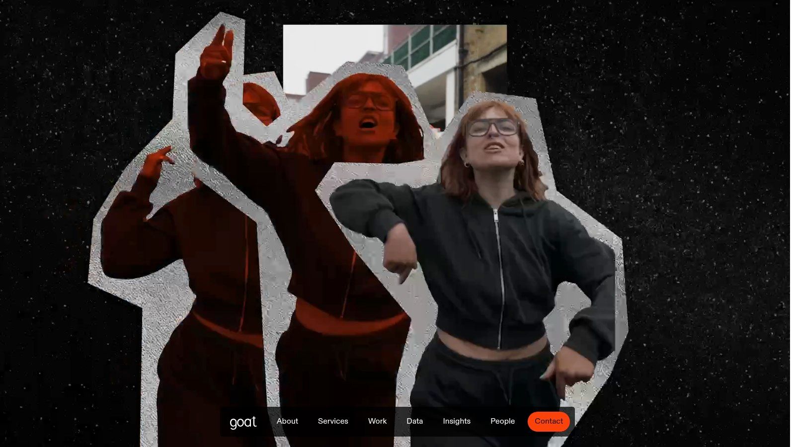 The Goat Agency's website homepage showcasing their client work and services.