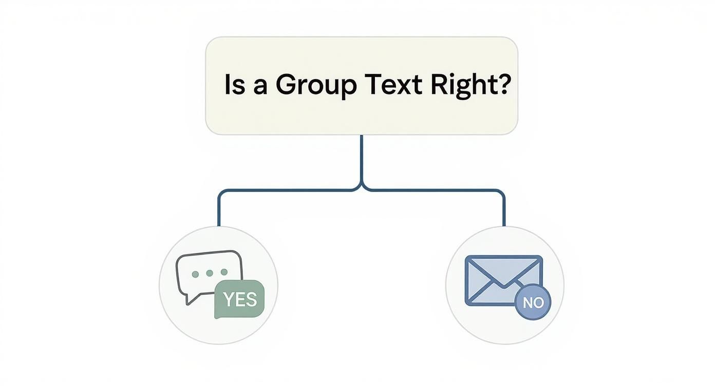 Infographic about how to send a group text message