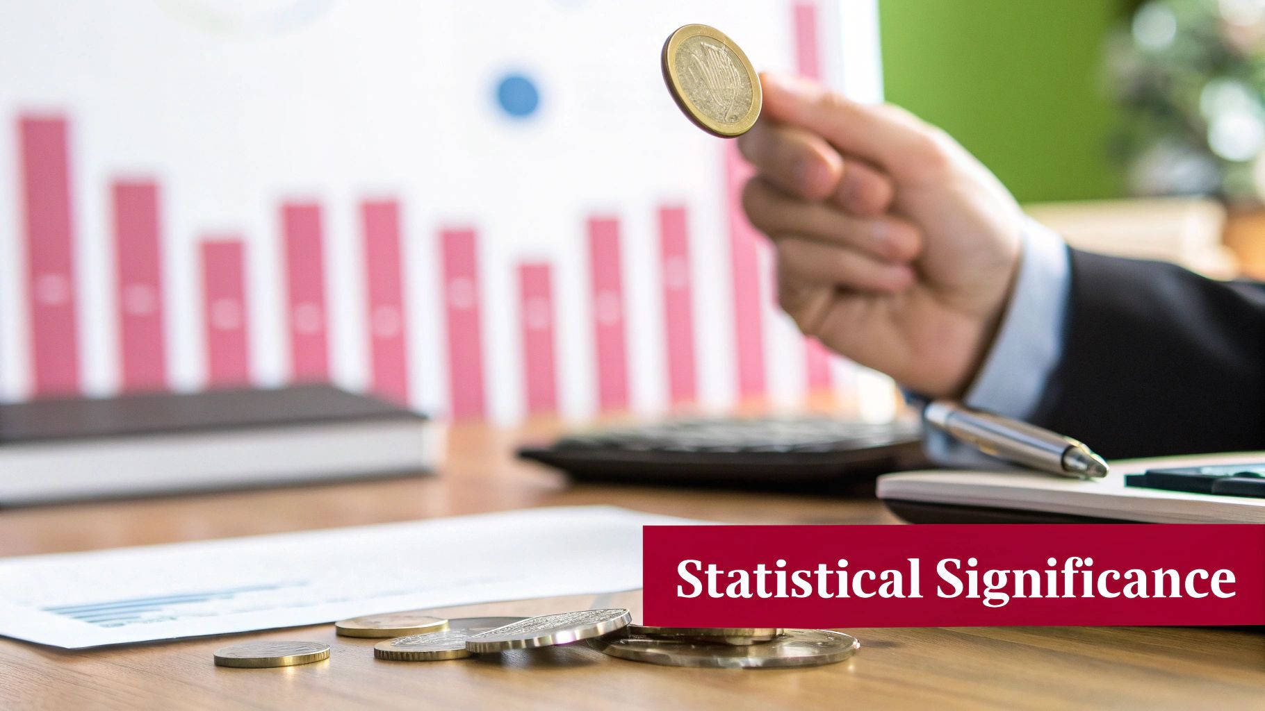 A graph showing A/B test results and statistical significance over time