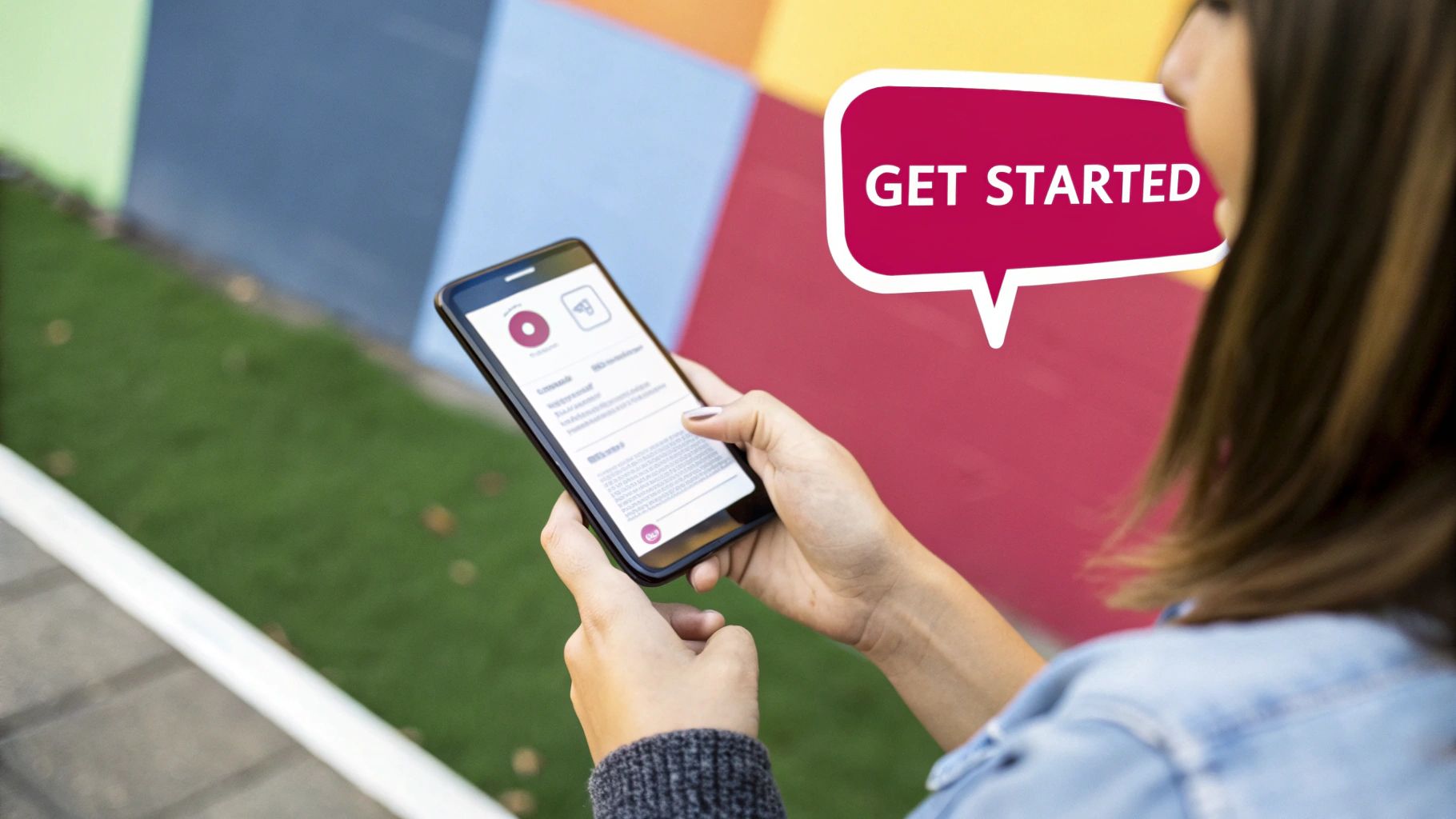 Image of a phone with SMS messages