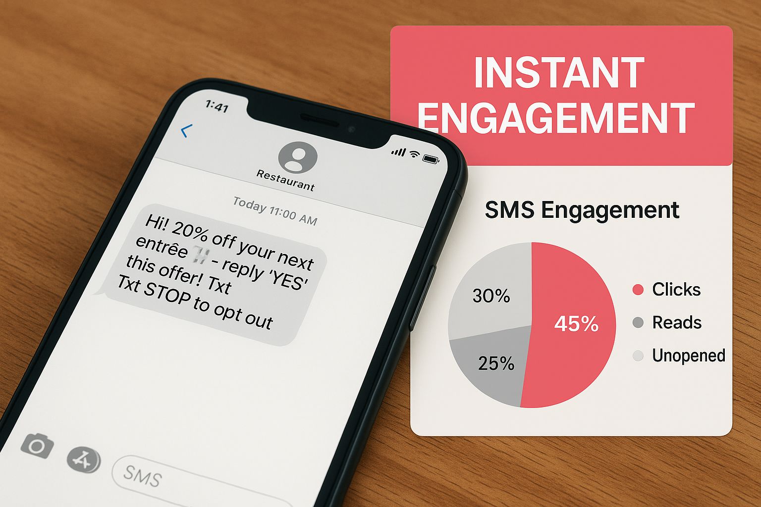 Infographic about sms marketing for restaurants