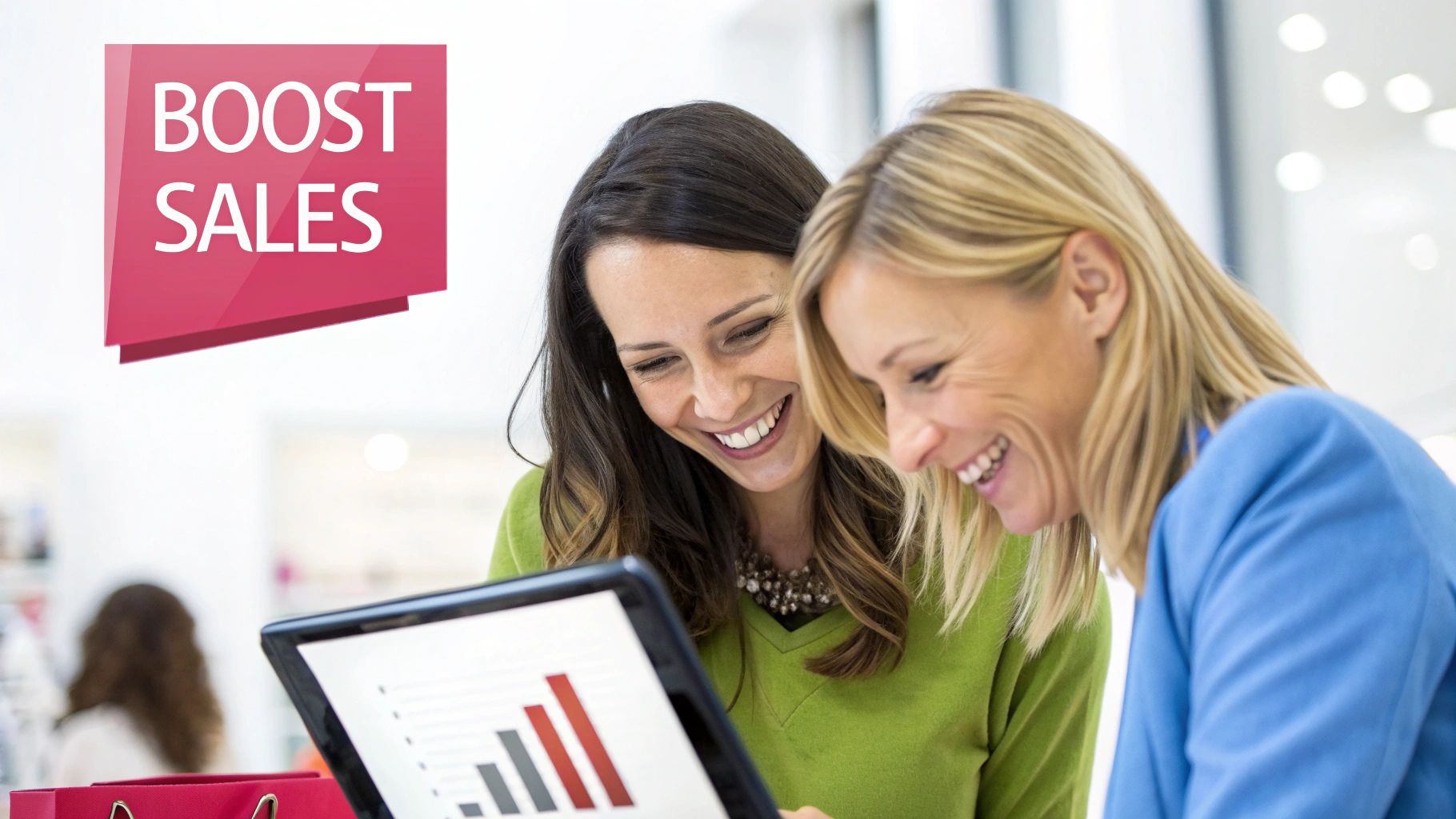 A stylized graphic showing three pillars labeled 'Increased Sales', 'Enhanced Loyalty', and 'Time Saved' supporting a structure labeled 'E-commerce Growth'.