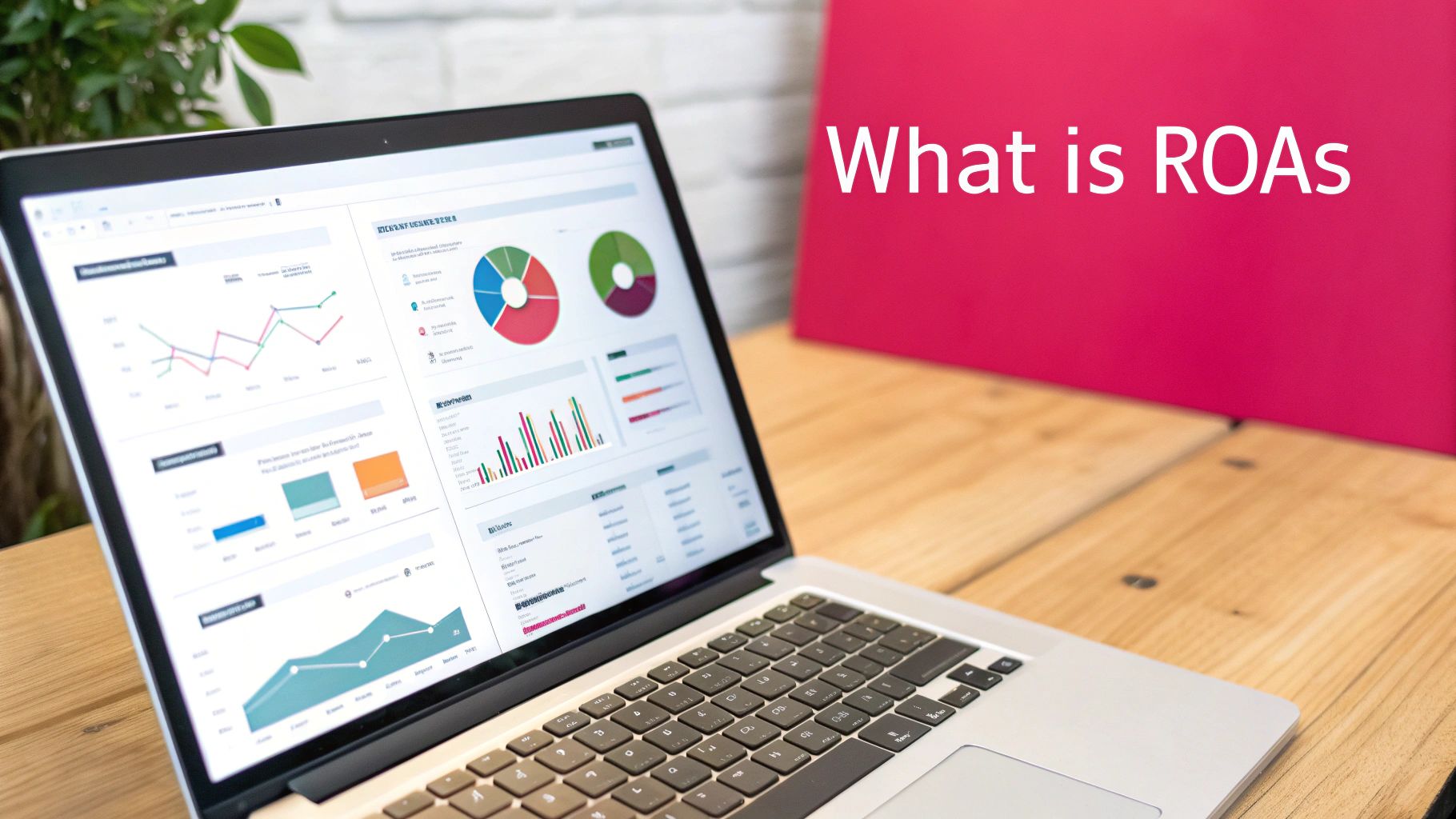 A split image showing a calculator on one side and stacks of coins on the other, symbolizing the calculation of marketing returns.