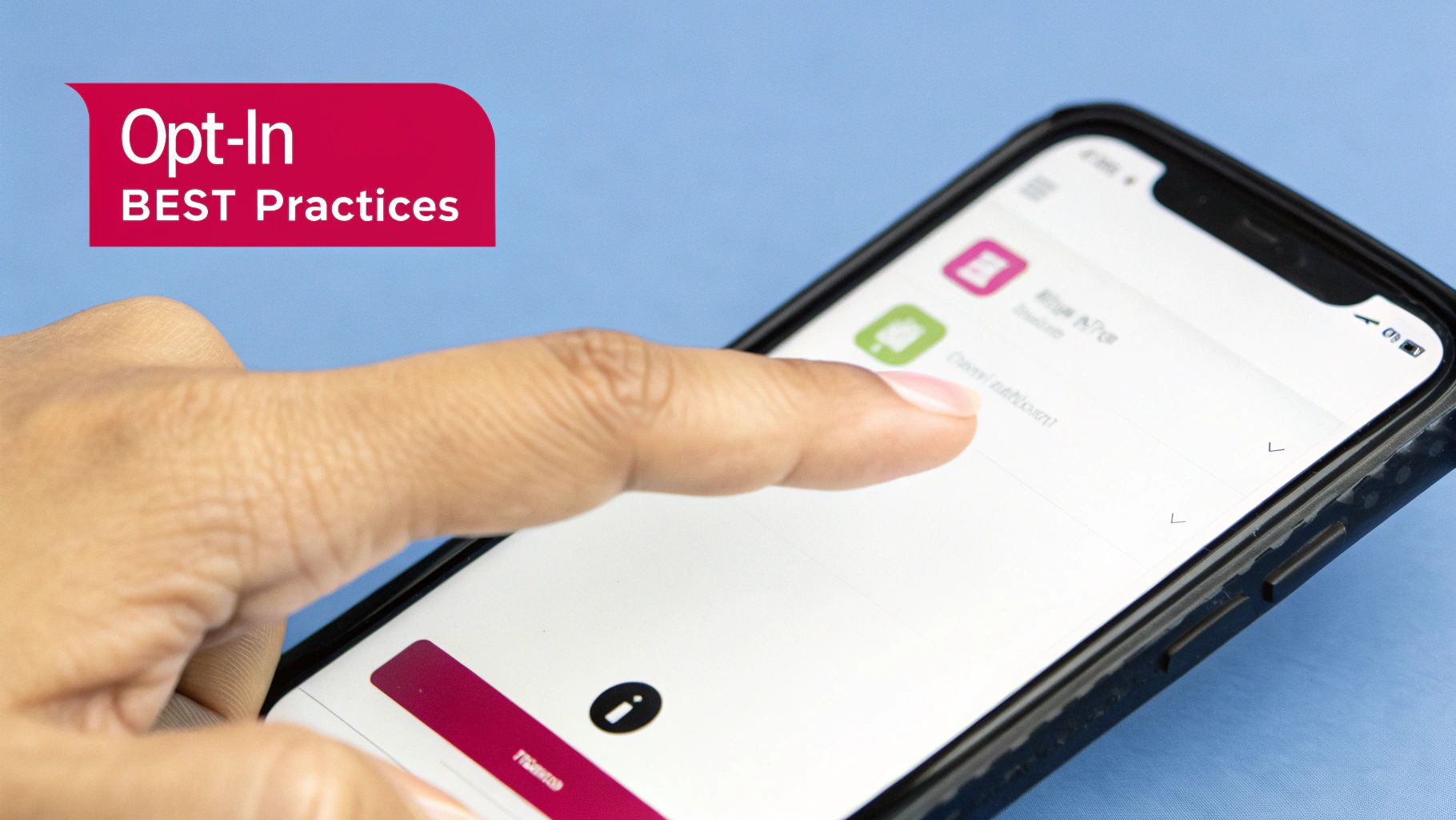 Image of a phone with an opt-out message