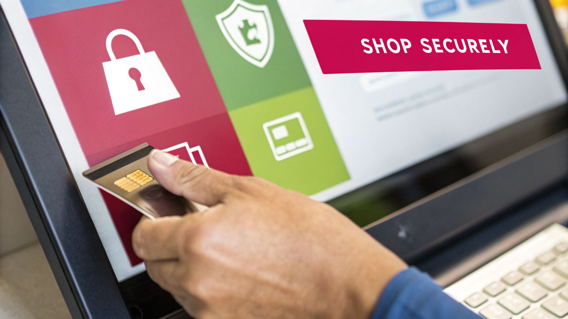 A collage of security badges like Norton Secured, McAfee Secure, and SSL Secure Connection, symbolizing trust in e-commerce.