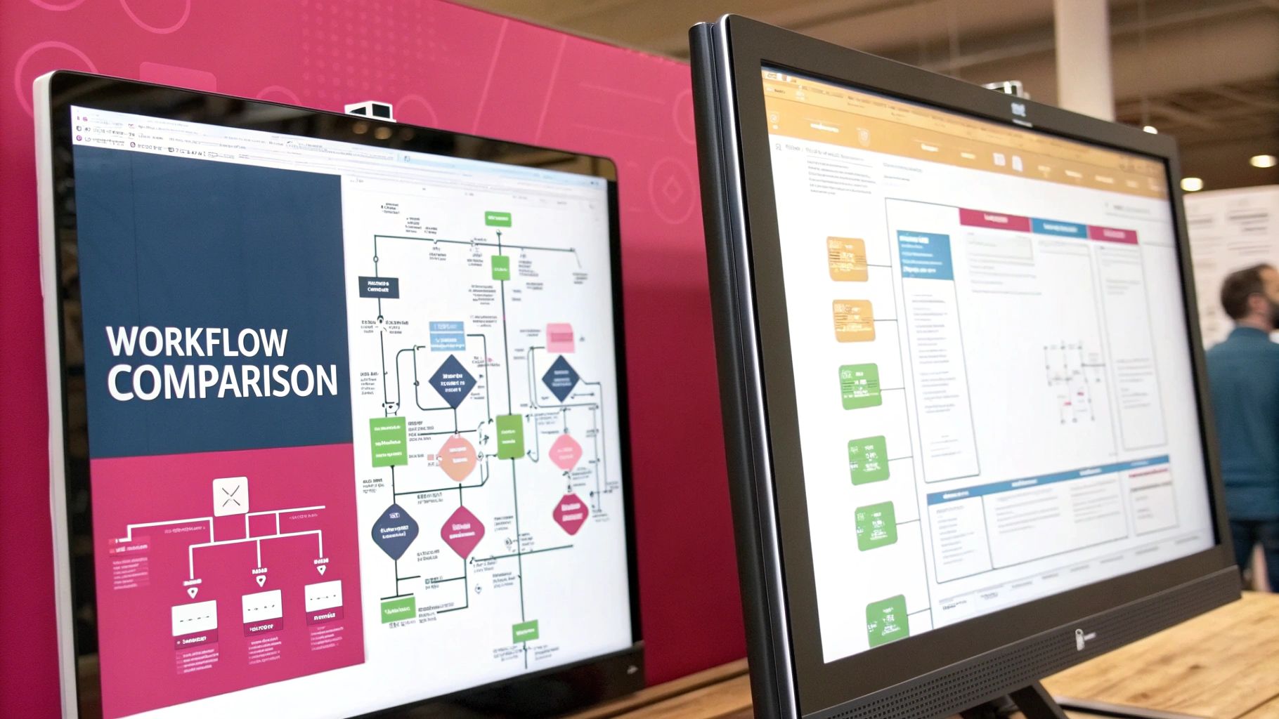 A visual representation of a marketing automation workflow, showing interconnected steps and decision points.