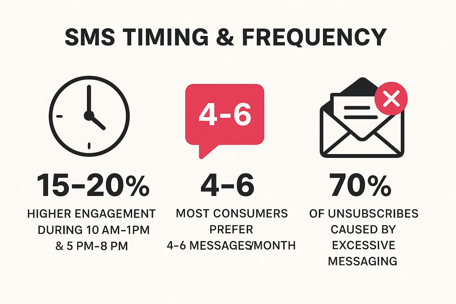 Infographic showing key data about Optimal Timing and Frequency