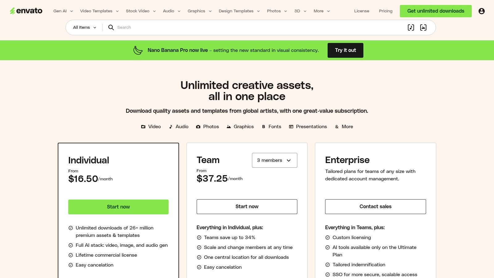 Envato Elements' template library for message-related assets