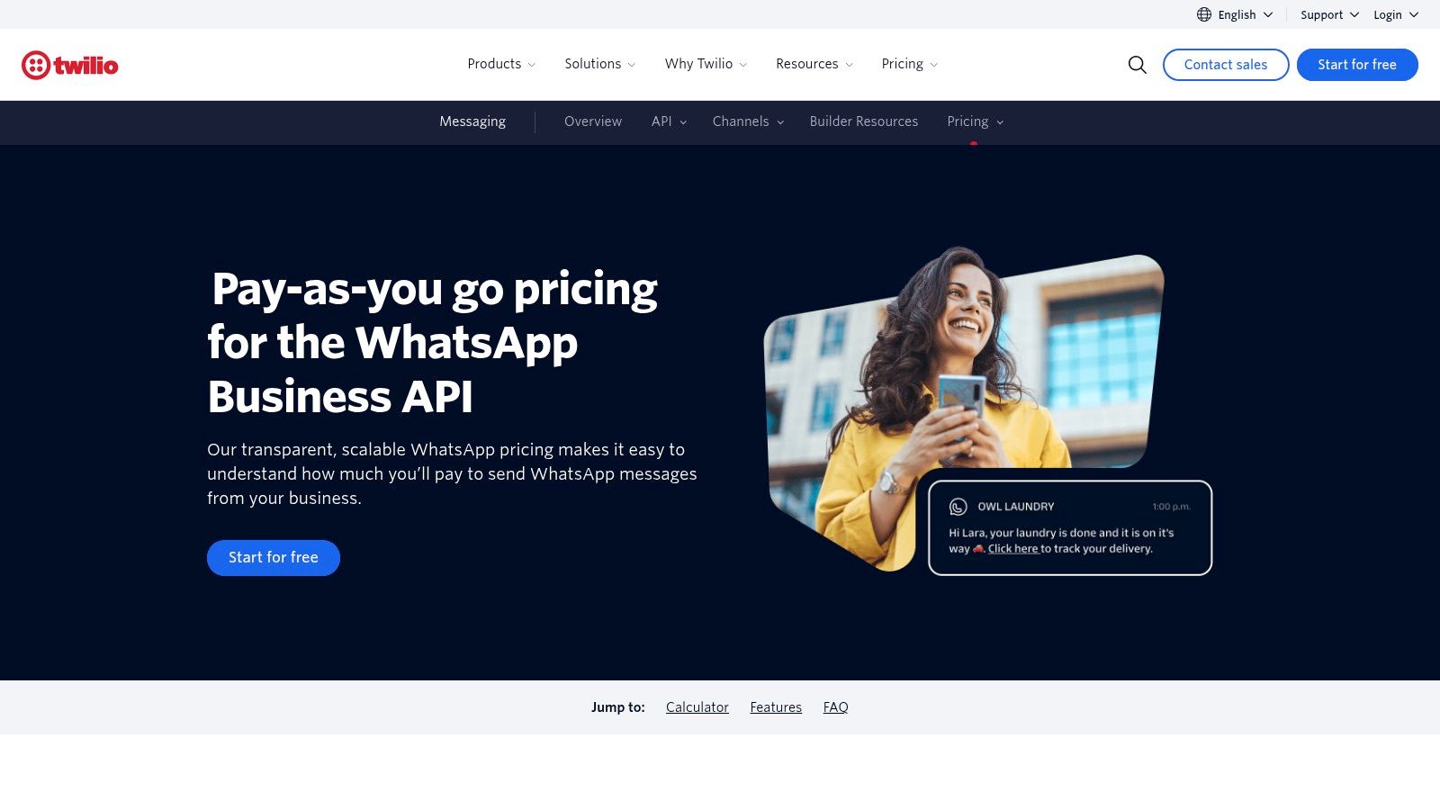 Twilio dashboard showing communication API usage and analytics