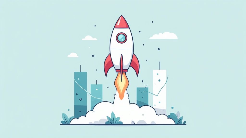 A person watering a plant that has coins for leaves, symbolizing the growth of monthly recurring revenue.