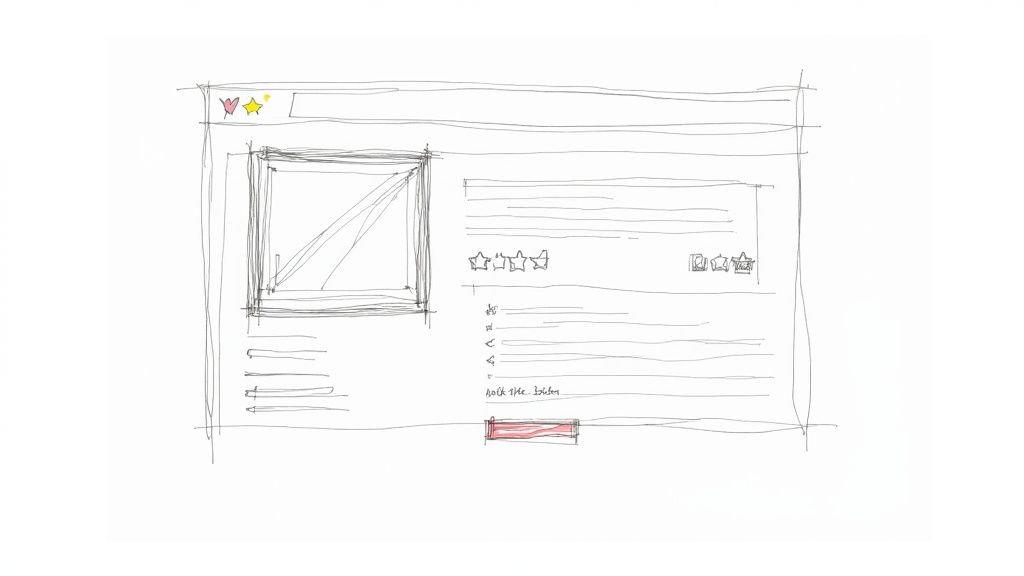 A clean and well-organized product page on a tablet, showcasing high-quality images, clear pricing, and customer reviews.