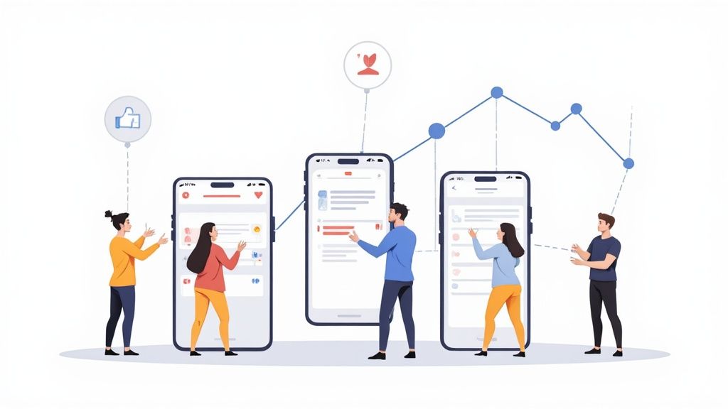 A dashboard showing customer health scores and churn risk indicators.