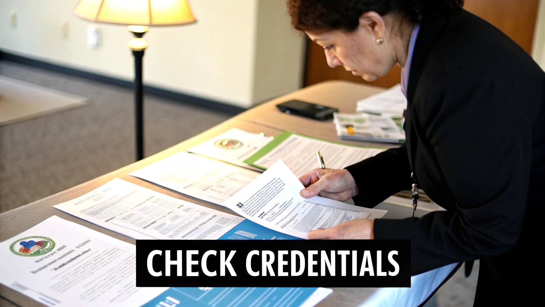 Accountant reviewing documents