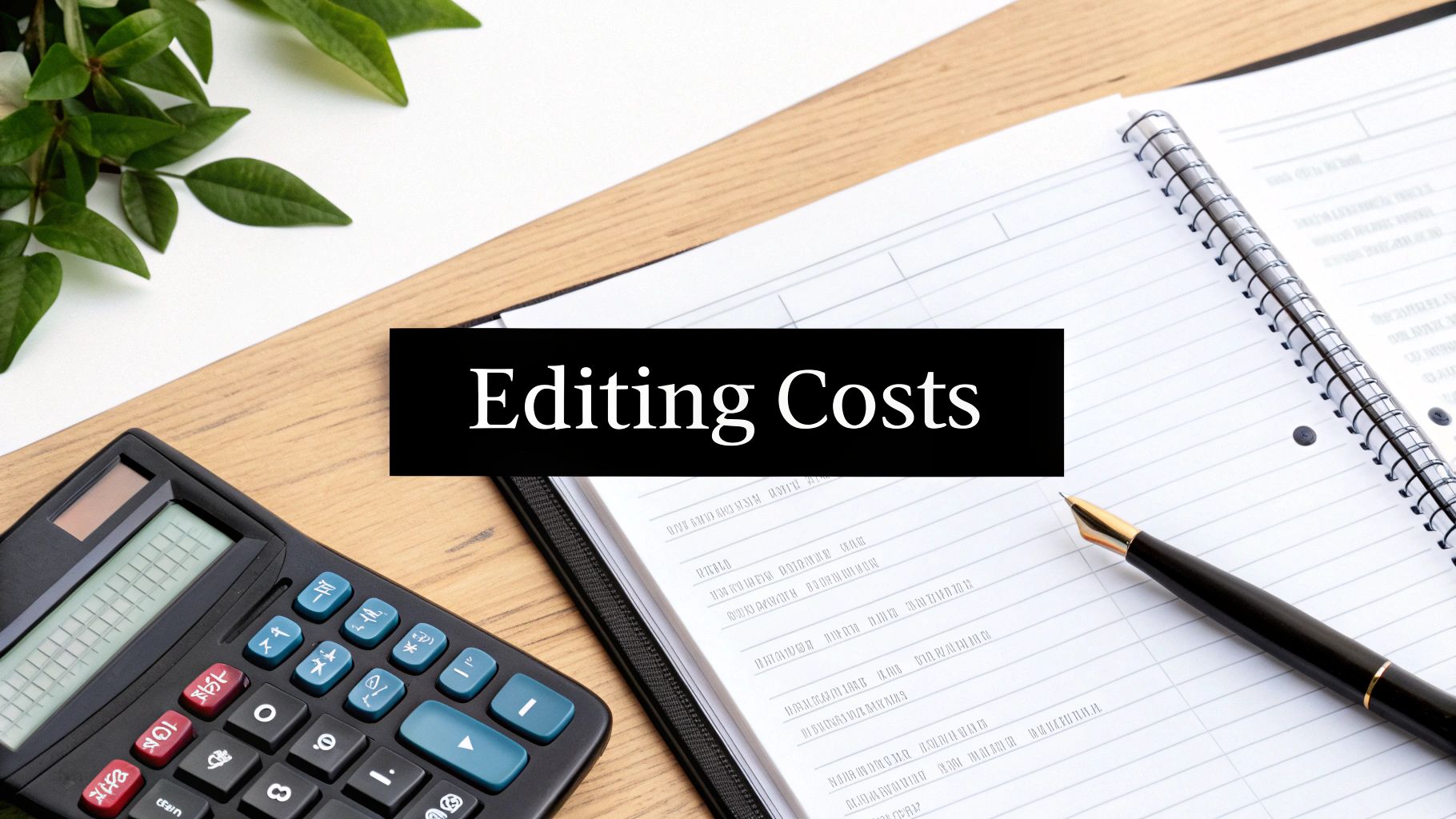 A person using a calculator with books and a coffee cup on the desk