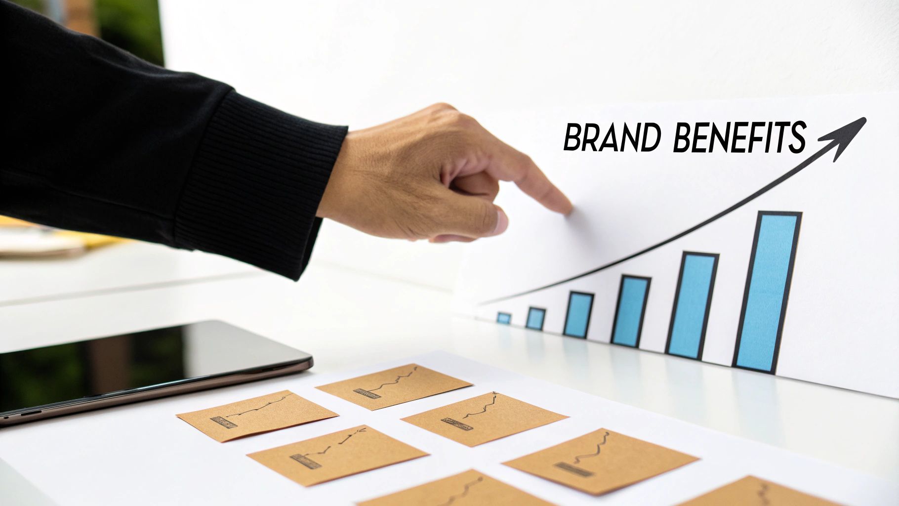 A person drawing a complex flowchart on a glass wall, symbolizing the strategic process of creating a brand architecture.