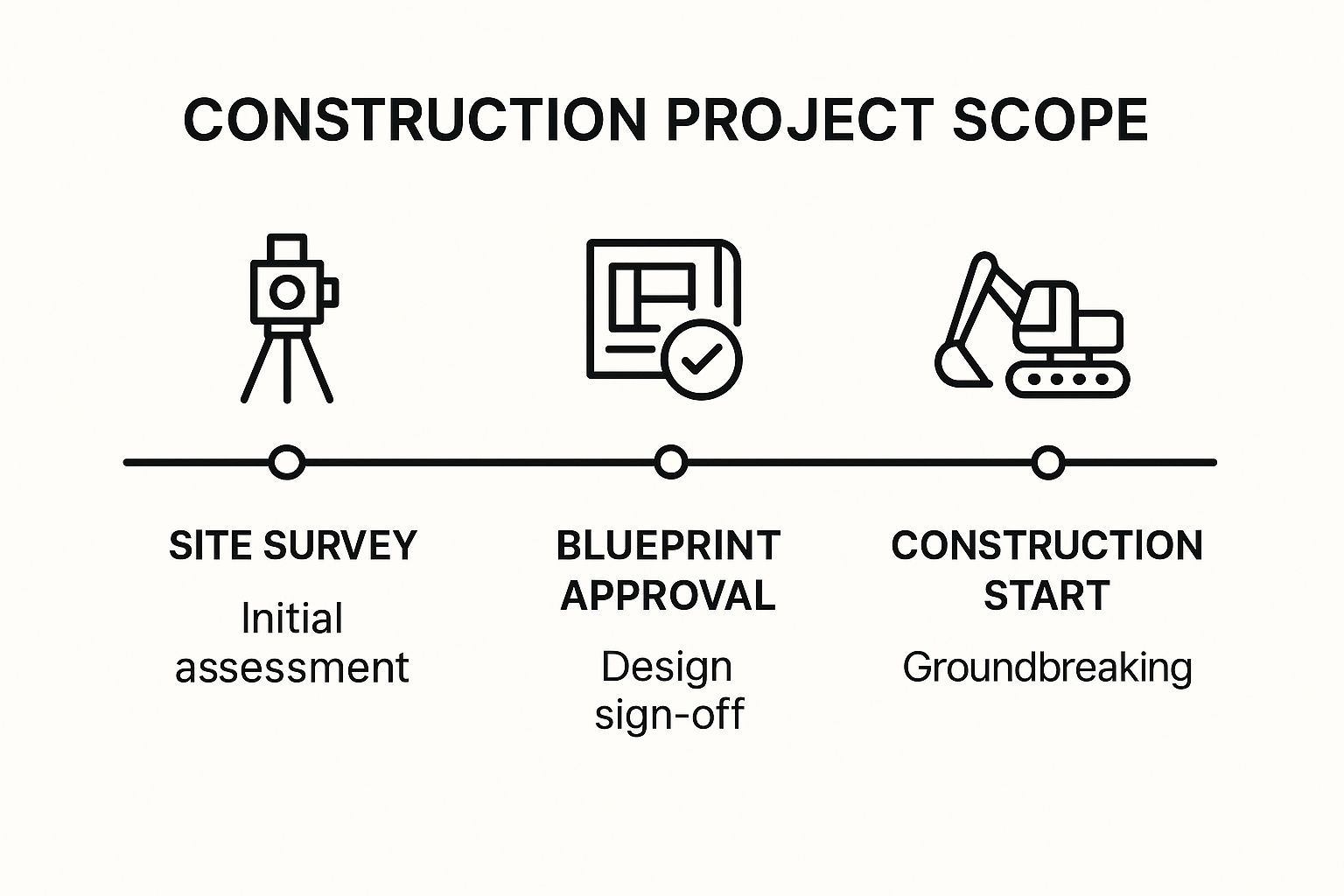 Infographic showing key data about Construction Project Scope